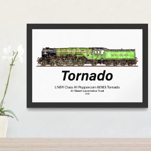 Affiche Train à vapeur Tornado Vintage Locomotive anglaise