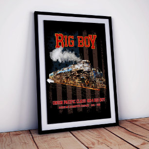 Affiche Train à vapeur vintage Big Boy Locomotive américai