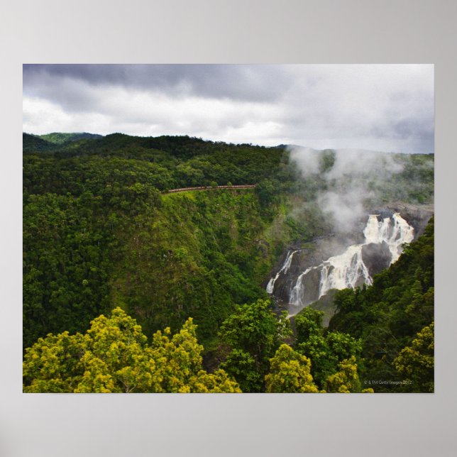 Affiche Train au-dessus de Barron Falls (Devant)