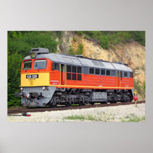 Affiche Train automobile hongrois M62 diesel