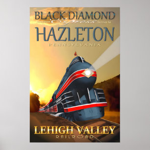 Affiche Train Black Diamond Express Hazleton Pennsylvanie