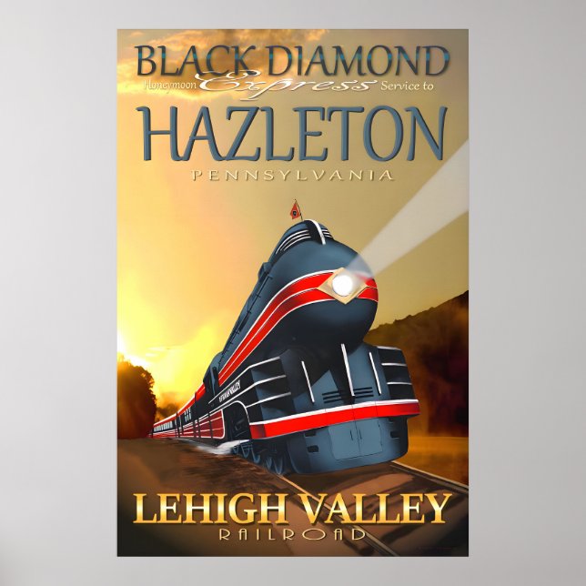 Affiche Train Black Diamond Express Hazleton Pennsylvanie (Devant)