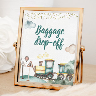 Affiche Train Boy Anniversaire Dépôt de bagages Signe