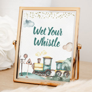 Affiche Train Boy Birthday Wet Your Whistler Sign