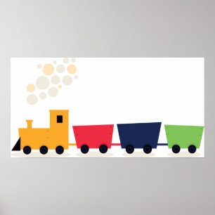 Affiche Train coloré de dessin animé