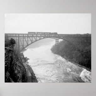 Affiche Train croisant la rivière Niagara, 1910. Photo
