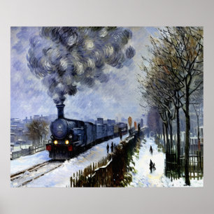 Affiche Train dans la neige