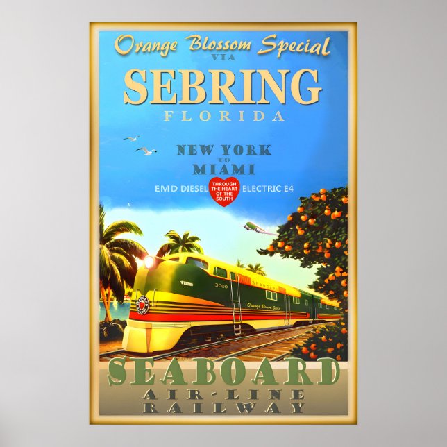 Affiche Train d'art spécial de la Fleur d'Oranger de Sebri (Devant)