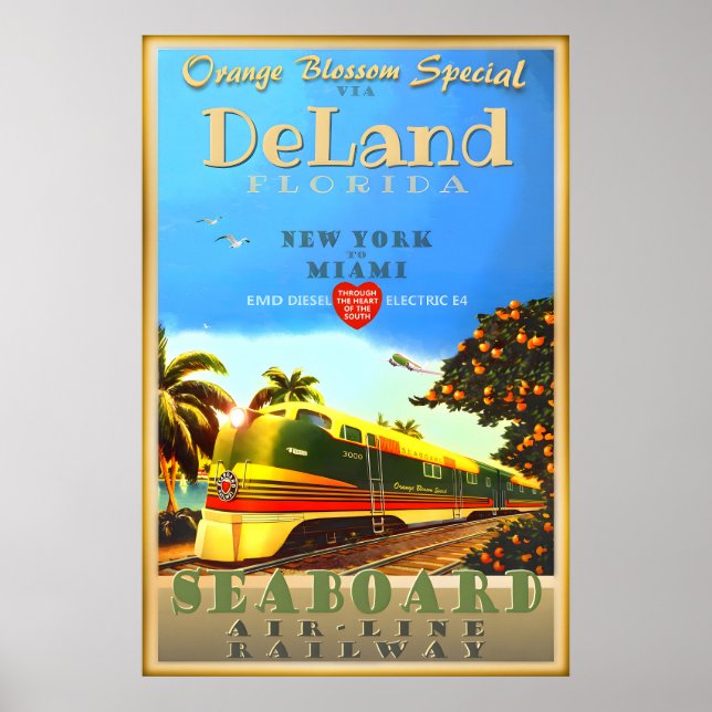 Affiche Train d'art spécial DeLand Floride Orange Blossom (Devant)
