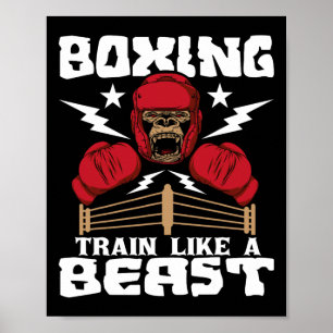 Affiche Train De Boxe Comme Une Bête - Kickboxing Kickboxe