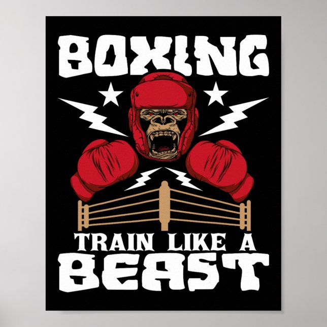 Affiche Train De Boxe Comme Une Bête - Kickboxing Kickboxe (Devant)