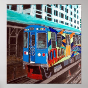 Affiche Train de Chicago Grafitti El