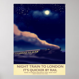 Affiche Train De Nuit Pour Londres.
