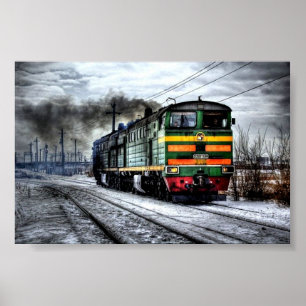 Affiche Train diesel russe