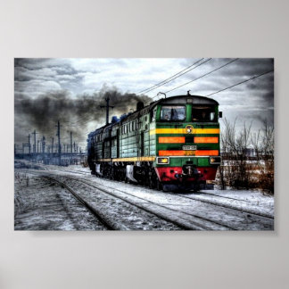 Affiche Train diesel russe