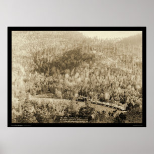 Affiche Train Engine près de Black Hills SD WY 1890