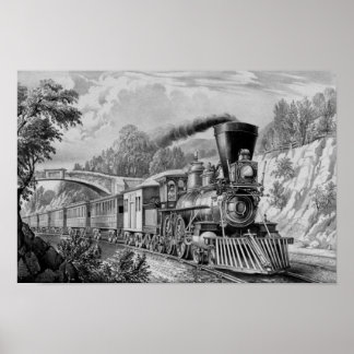Affiche Train Express - Chemin de fer Vintage