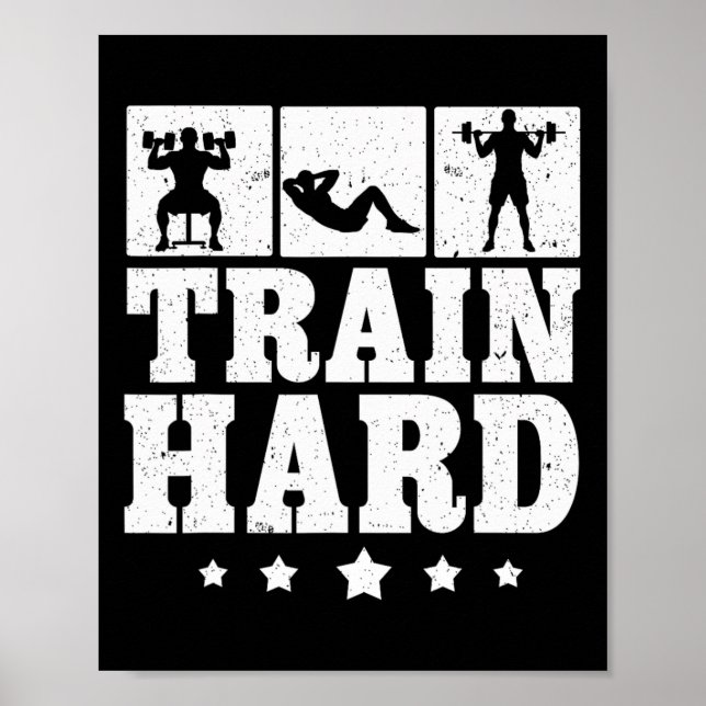 Affiche Train Forme Graphique Dur Gymnase Fitness Entraîne (Devant)