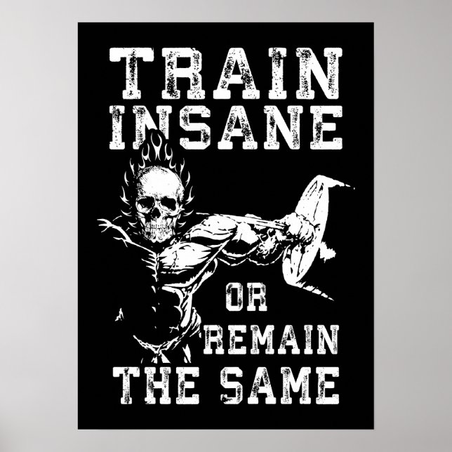 Affiche Train fou - Gym entraînement Motivationnel (Devant)