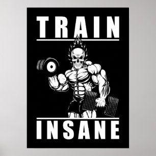 Affiche Train fou - Gym entraînement Motivationnel