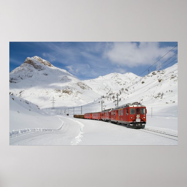 Affiche Train local sur la ligne Bernina (Devant)
