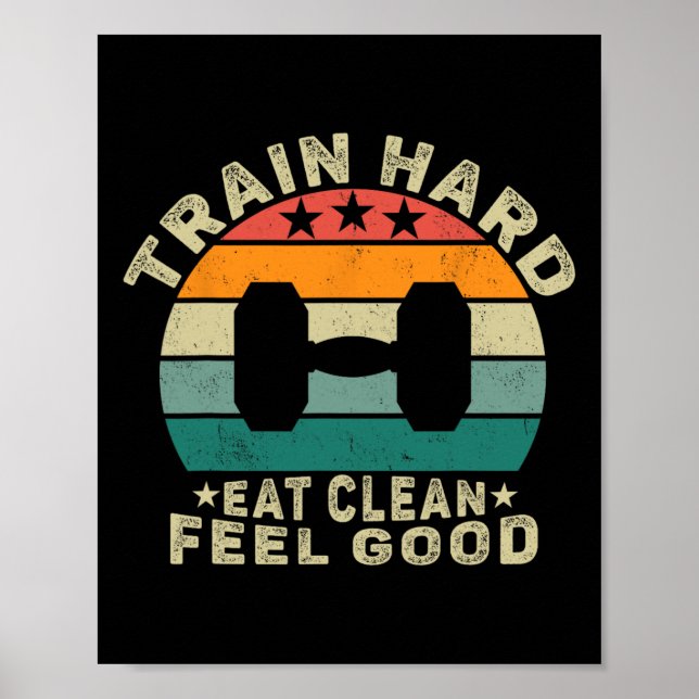 Affiche Train motivationnel Dur Manger Propre Sens bien' D (Devant)