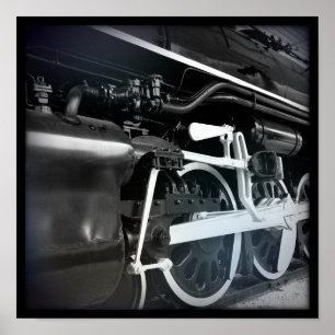 Affiche Train noir et blanc