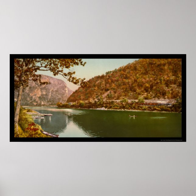 Affiche Train Passage par le Delaware Water Gap 1900 (Devant)