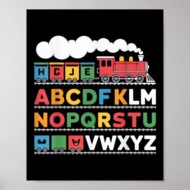 Affiche Train Railroad Lover Abc Alphabet A-z Abcs Kinderg (Devant)