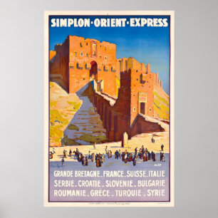 Affiche Train Simplon Orient Express Monde Voyage Vintage