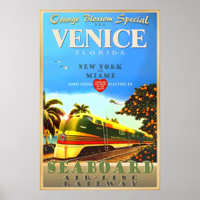 Affiche Train spécial de la Fleur d'Orange de Venise Flori (Devant)