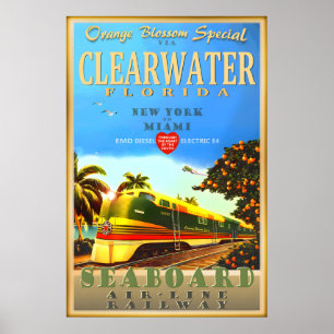 Affiche Train spécial Fleur d'Oranger Clearwater Floride