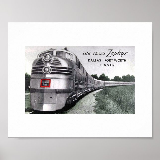 Affiche Train Texas Zephyr Vintage (Devant)
