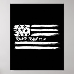Affiche Train Trump Président Élection Campagne Drapeau Us