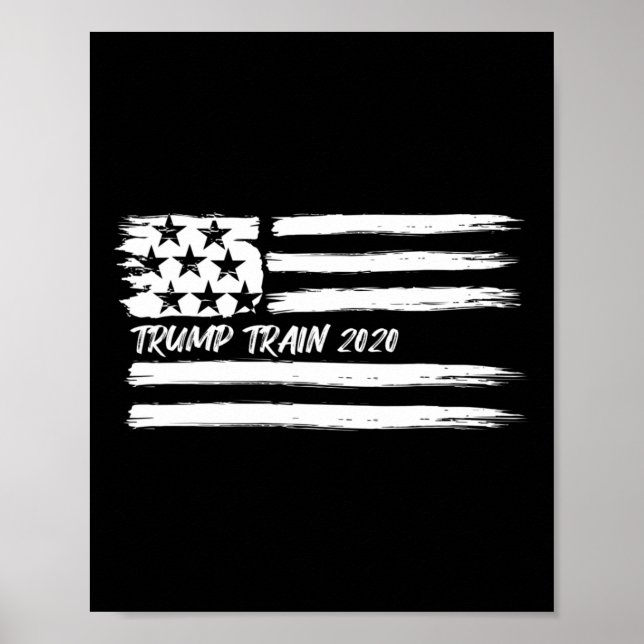 Affiche Train Trump Président Élection Campagne Drapeau Us (Devant)