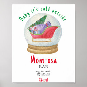 Affiche Traîneau du Père Noël - bar mom-osa