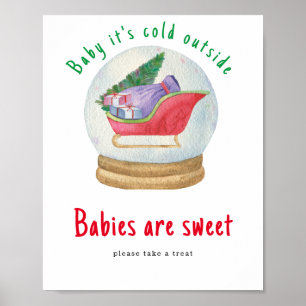 Affiche Traîneau du Père Noël - Les bébés sont mignons