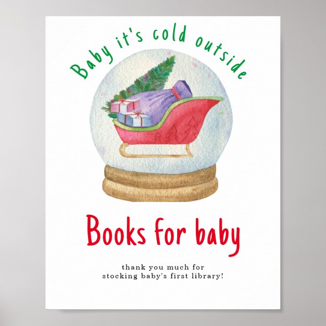 Affiche Traîneau du Père Noël - Livres pour bébé (Devant)