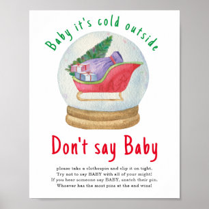 Affiche Traîneau du Père Noël - Ne dites pas bébé