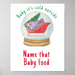 Affiche Traîneau du Père Noël - Nommez ce bébé nourriture