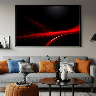Affiche Traînées de lumière rouge futuristes esthétique so