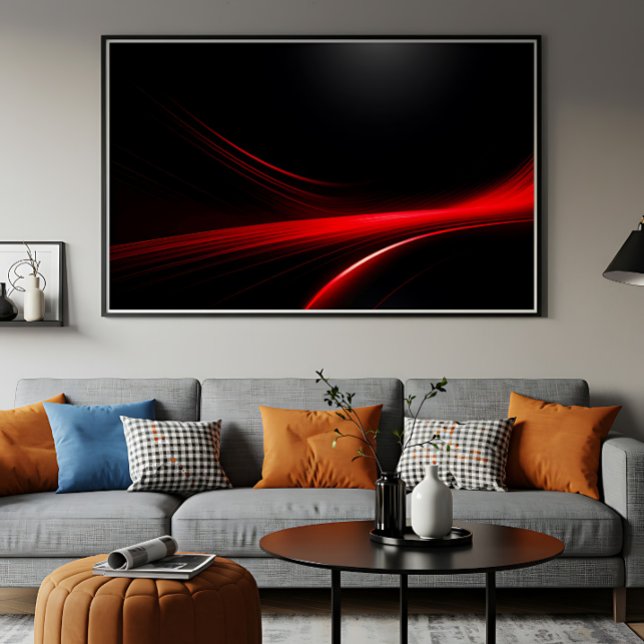 Affiche Traînées de lumière rouge futuristes esthétique so (Créateur téléchargé)