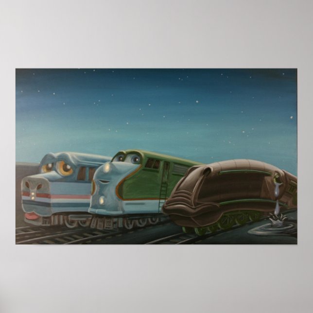 Affiche Trains à Boston Yard (Devant)