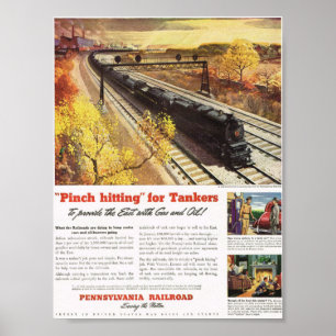 Affiche Trains de pétrolier de Pennsylvanie 1942