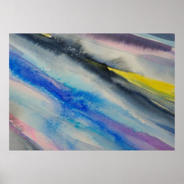 Affiche trait de brosse, peinture couleur d'aquarelle Abst (Devant)