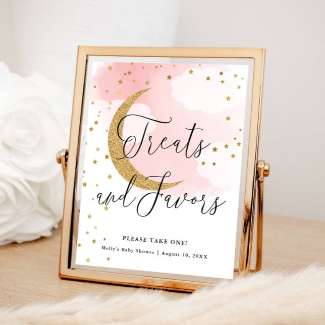 Affiche Traite et favorise la table de Baby shower de lune (Créateur téléchargé)