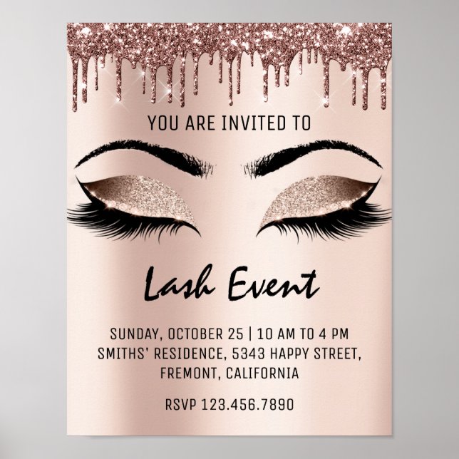 Affiche Traitement de beauté Maquillage des cils Événement (Devant)