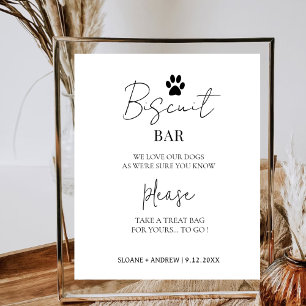 Affiche Traitement minimaliste Chien Faveurs Mariage Biscu