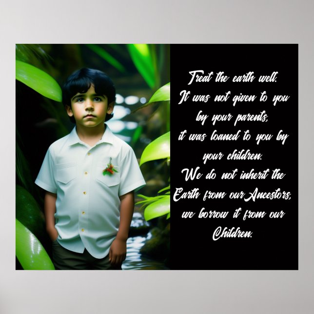Affiche Traitez bien la Terre | Garçon tropical (Devant)