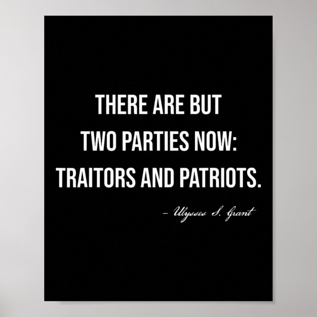 Affiche Traitors And Patriots Republican Conservative Trum (Devant)
